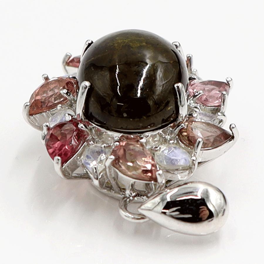 K18WGマルチ石ペンダントトップ　重量10.80ｇ　レディース（中古）