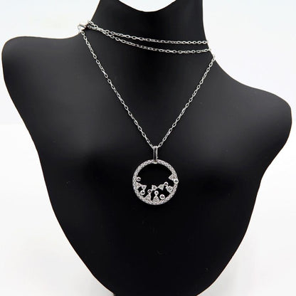 K18WGダイヤペンダントネックレス　D0.45ct　ネック長さ約44cm　重量4.12ｇ(石の重量含む)(中古)