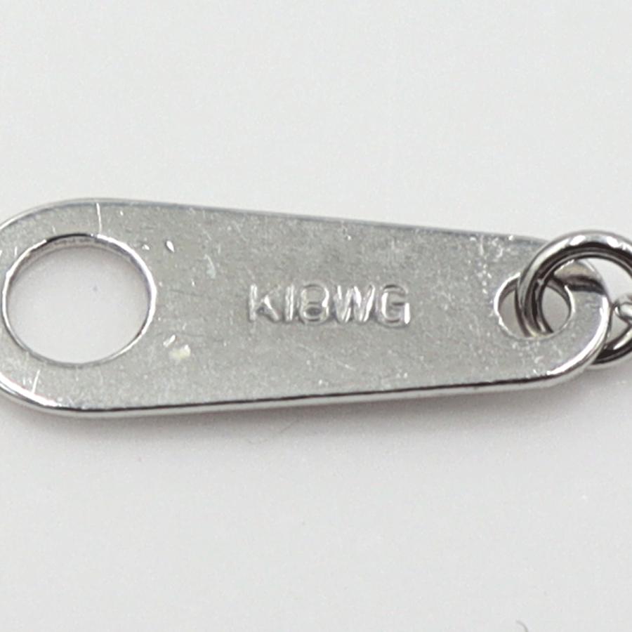 K18WGダイヤペンダントネックレス　D0.45ct　ネック長さ約44cm　重量4.12ｇ(石の重量含む)(中古)
