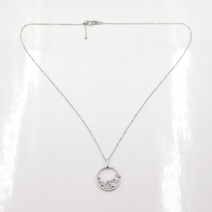 K18WGダイヤペンダントネックレス　D0.45ct　ネック長さ約44cm　重量4.12ｇ(石の重量含む)(中古)