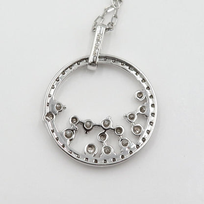 K18WGダイヤペンダントネックレス　D0.45ct　ネック長さ約44cm　重量4.12ｇ(石の重量含む)(中古)