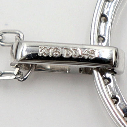 K18WGダイヤペンダントネックレス　D0.45ct　ネック長さ約44cm　重量4.12ｇ(石の重量含む)(中古)