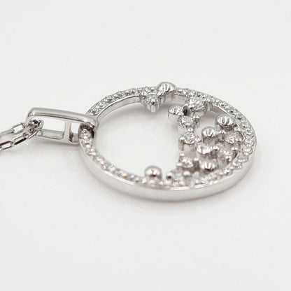 K18WGダイヤペンダントネックレス　D0.45ct　ネック長さ約44cm　重量4.12ｇ(石の重量含む)(中古)