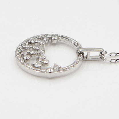 K18WGダイヤペンダントネックレス　D0.45ct　ネック長さ約44cm　重量4.12ｇ(石の重量含む)(中古)