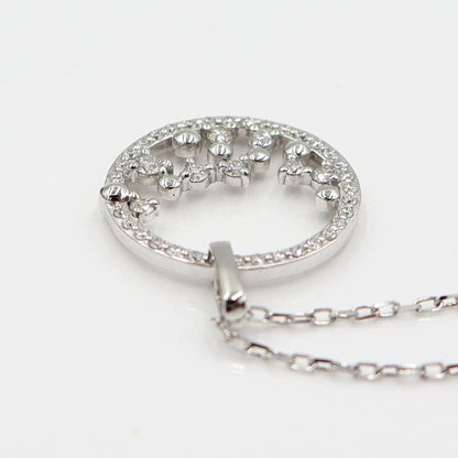 K18WGダイヤペンダントネックレス　D0.45ct　ネック長さ約44cm　重量4.12ｇ(石の重量含む)(中古)