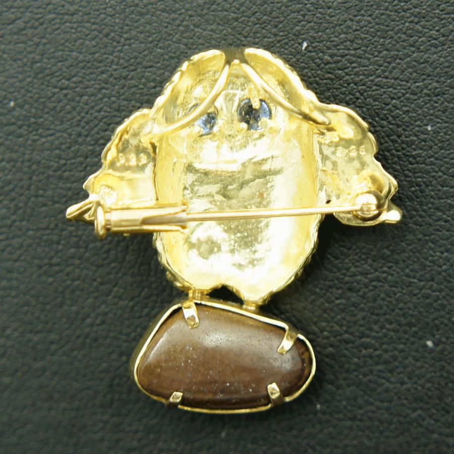 K18ボルダーオパールペンダントOP5.26ct「フクロウ」　重量9.04ｇ(石の重量込み）（中古）