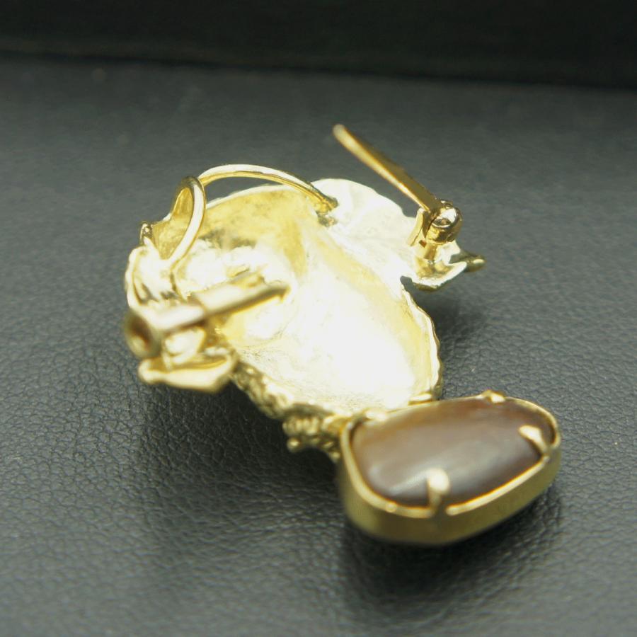 K18ボルダーオパールペンダントOP5.26ct「フクロウ」　重量9.04ｇ(石の重量込み）（中古）