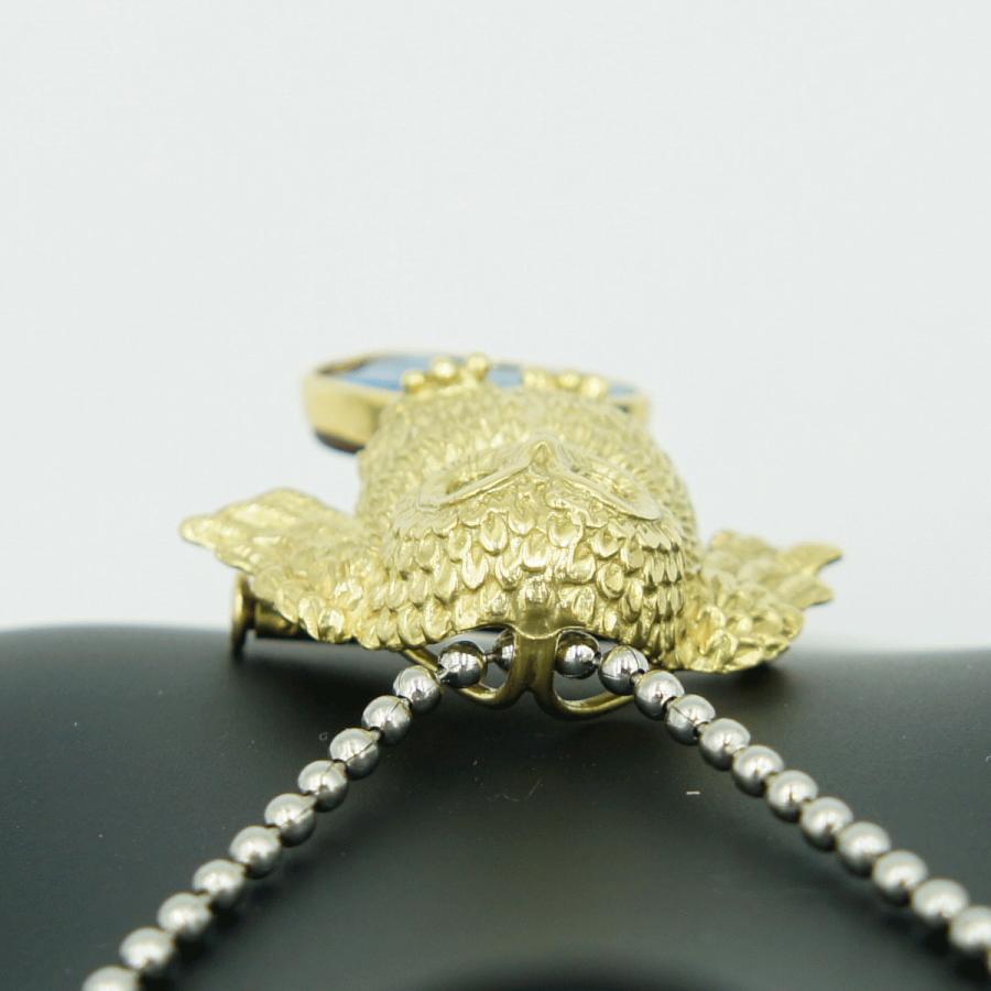 K18ボルダーオパールペンダントOP5.26ct「フクロウ」　重量9.04ｇ(石の重量込み）（中古）