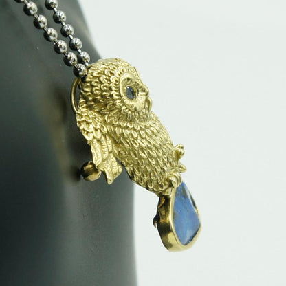 K18ボルダーオパールペンダントOP5.26ct「フクロウ」　重量9.04ｇ(石の重量込み）（中古）