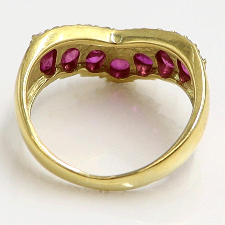 K18ルビーダイヤモンドリング　R1.50ct　D0.23ct　リングサイズ9号　重量4.11ｇ(石の重量含む)　レディース（中古）