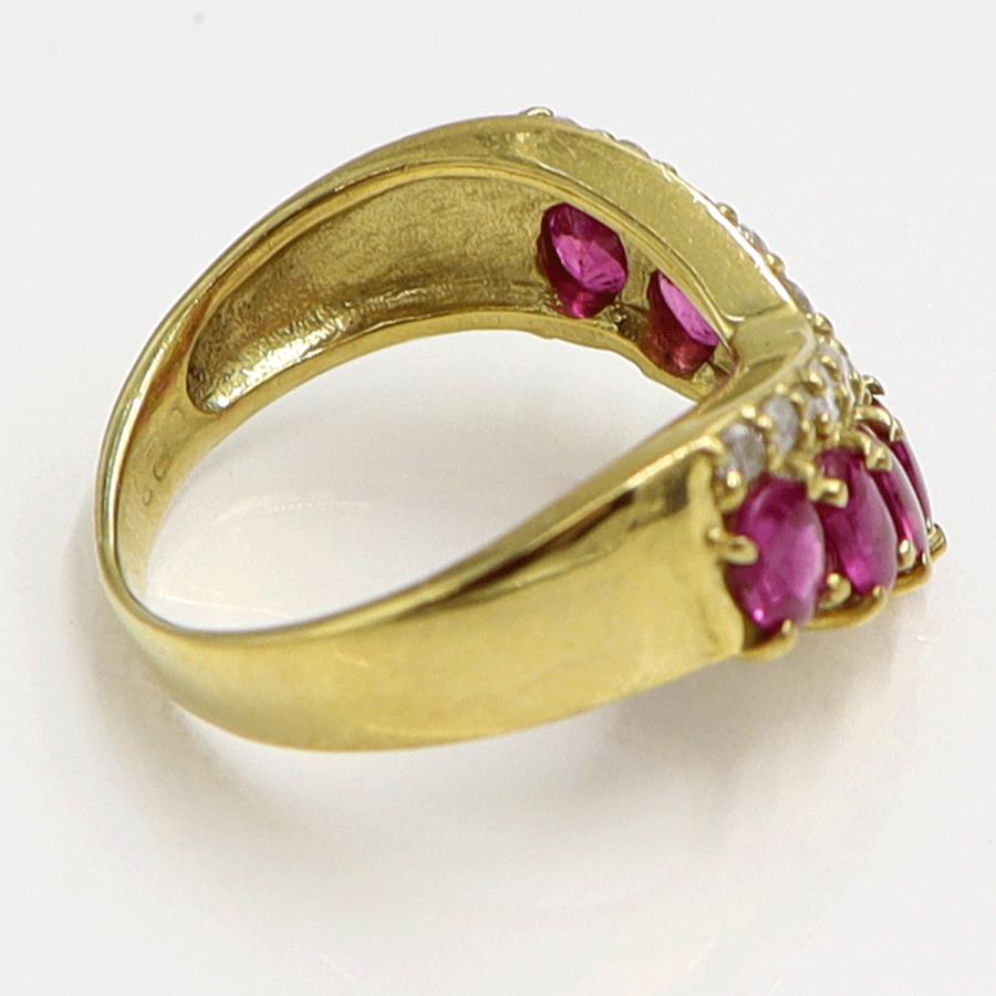 K18ルビーダイヤモンドリング　R1.50ct　D0.23ct　リングサイズ9号　重量4.11ｇ(石の重量含む)　レディース（中古）