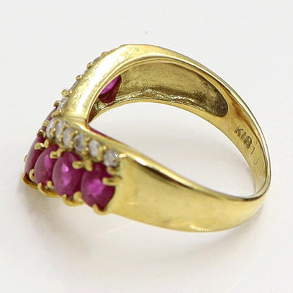 K18ルビーダイヤモンドリング　R1.50ct　D0.23ct　リングサイズ9号　重量4.11ｇ(石の重量含む)　レディース（中古）