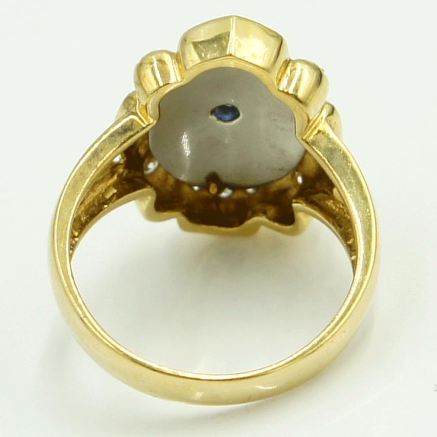 K18/Pt900サファイアダイヤモンドリング　S0.39ct　D0.16ct　リングサイズ11号　重量6.33ｇ(石の重量含む)　レディース（中古）