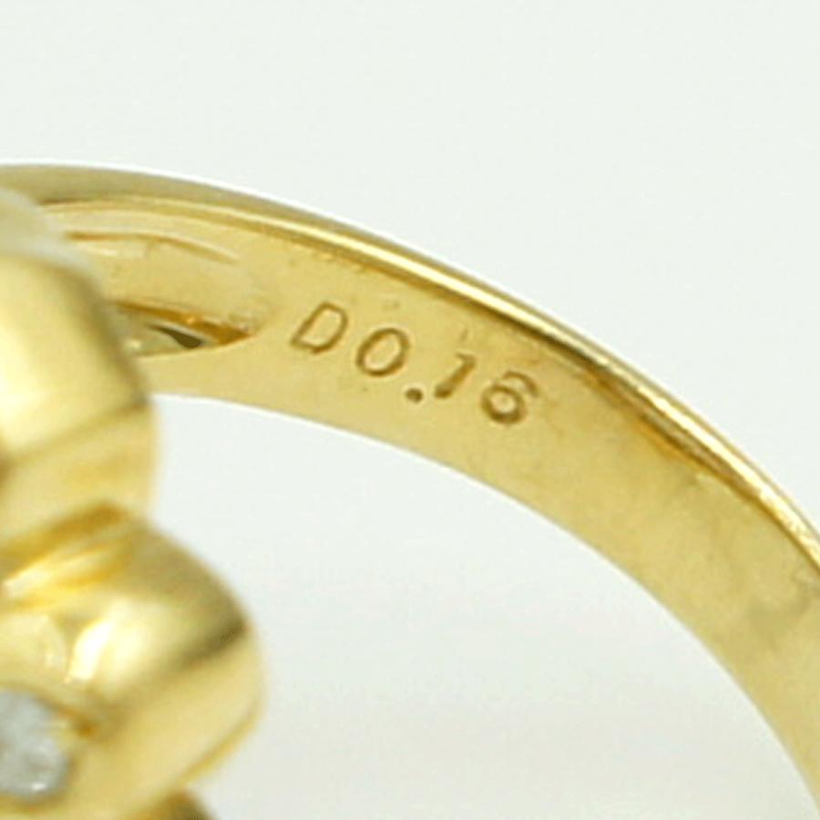 K18/Pt900サファイアダイヤモンドリング　S0.39ct　D0.16ct　リングサイズ11号　重量6.33ｇ(石の重量含む)　レディース（中古）