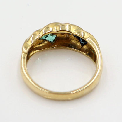 K18マルチ石リング　E0.25ct　S0.40ct　サイズ11号　重量4.89ｇ(石の重量含む) レディース(中古)