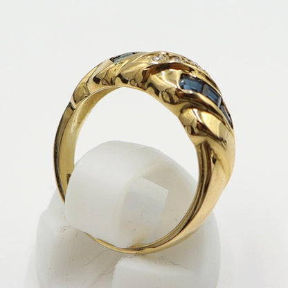 K18マルチ石リング　E0.25ct　S0.40ct　サイズ11号　重量4.89ｇ(石の重量含む) レディース(中古)