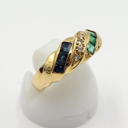 K18マルチ石リング　E0.25ct　S0.40ct　サイズ11号　重量4.89ｇ(石の重量含む) レディース(中古)