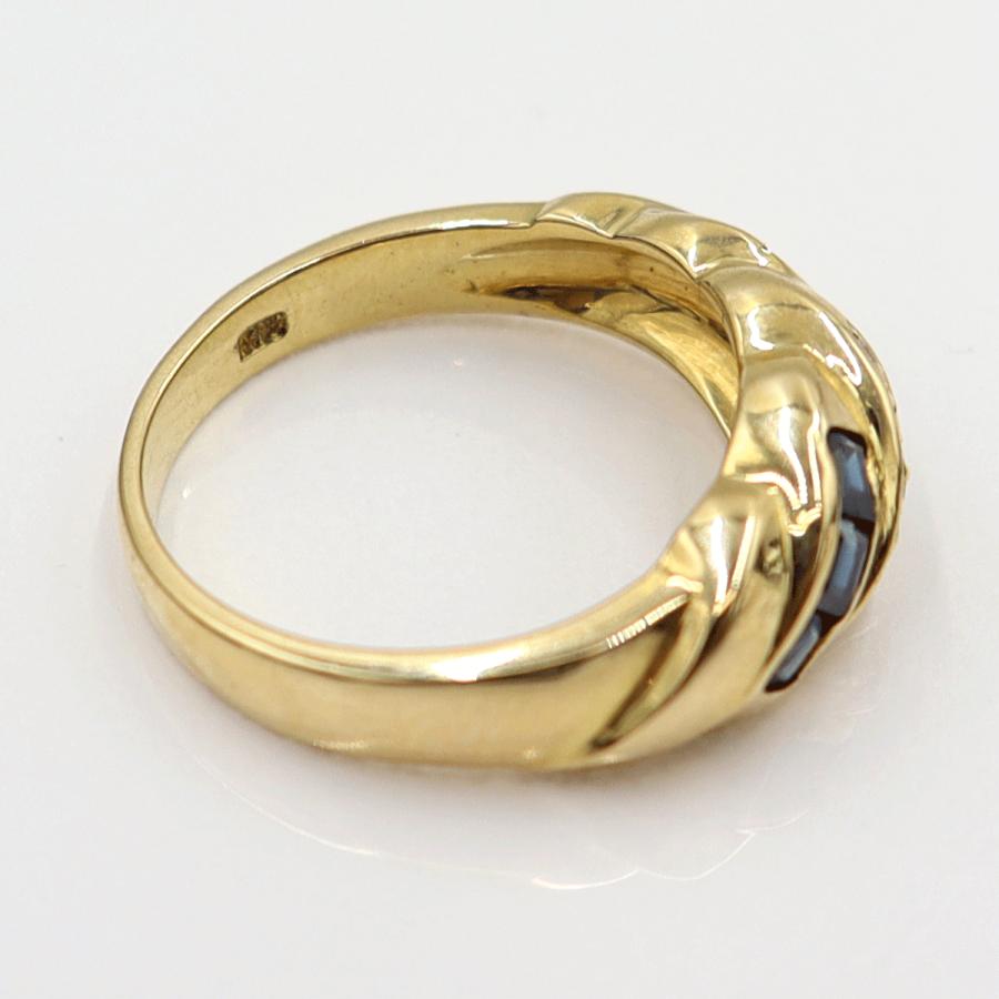 K18マルチ石リング　E0.25ct　S0.40ct　サイズ11号　重量4.89ｇ(石の重量含む) レディース(中古)