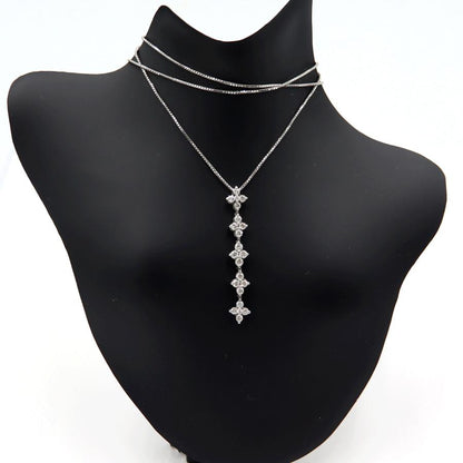 K18WGダイヤペンダントネックレス　D0.62ct　ネック長さ約44cm　重量4.20ｇ(石の重量含む)(中古)