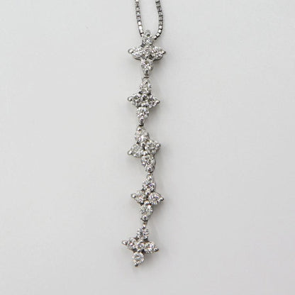 K18WGダイヤペンダントネックレス　D0.62ct　ネック長さ約44cm　重量4.20ｇ(石の重量含む)(中古)