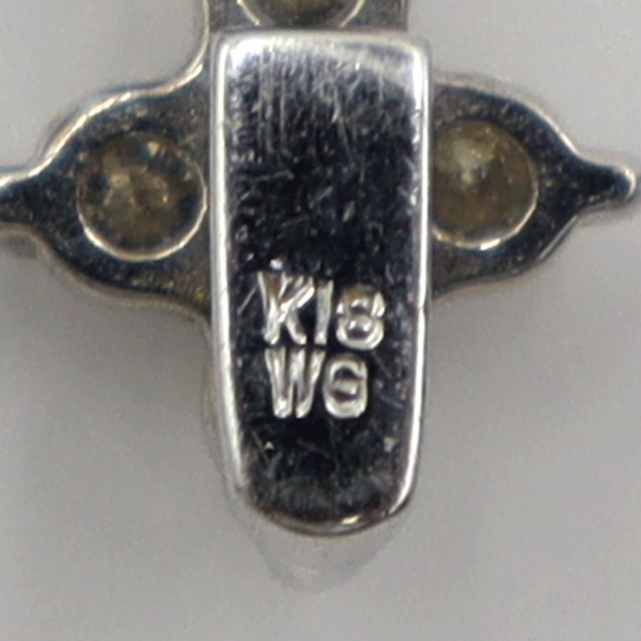 K18WGダイヤペンダントネックレス　D0.62ct　ネック長さ約44cm　重量4.20ｇ(石の重量含む)(中古)