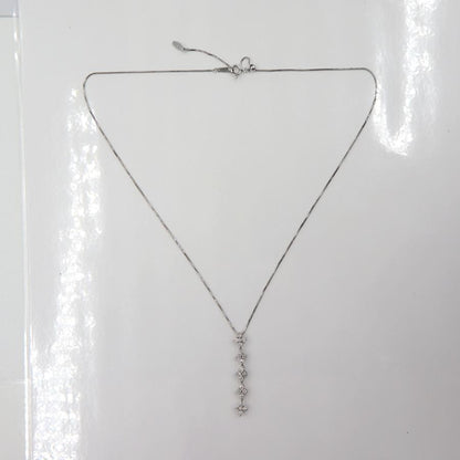 K18WGダイヤペンダントネックレス　D0.62ct　ネック長さ約44cm　重量4.20ｇ(石の重量含む)(中古)