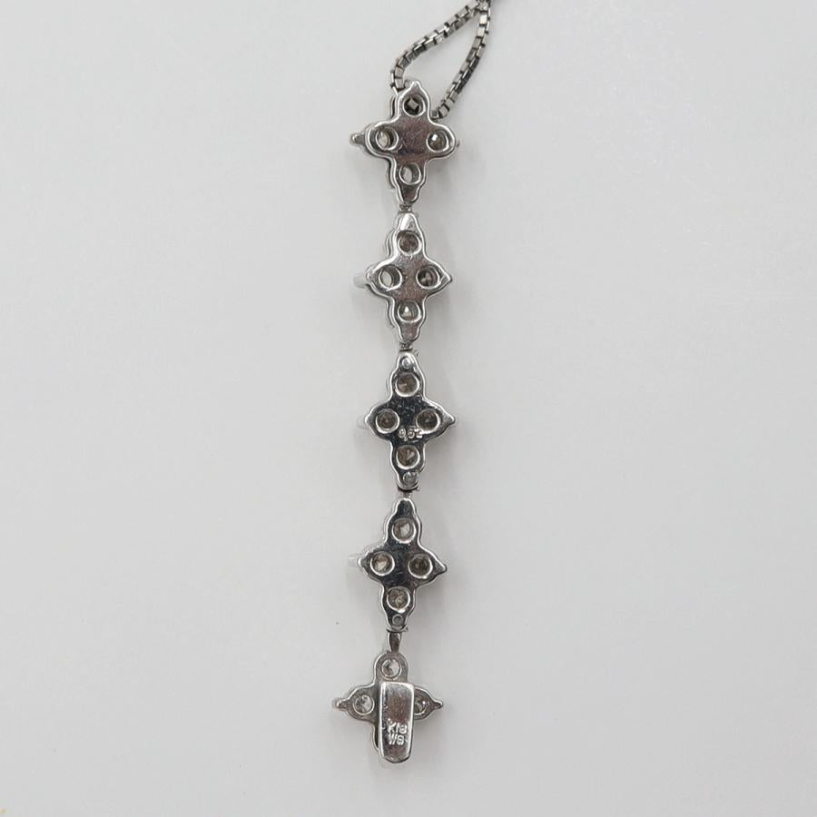 K18WGダイヤペンダントネックレス　D0.62ct　ネック長さ約44cm　重量4.20ｇ(石の重量含む)(中古)