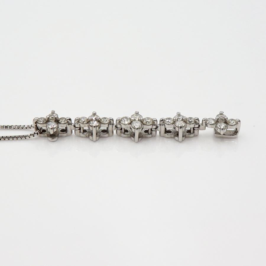 K18WGダイヤペンダントネックレス　D0.62ct　ネック長さ約44cm　重量4.20ｇ(石の重量含む)(中古)