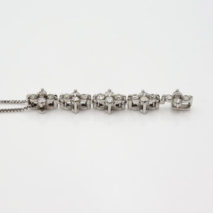 K18WGダイヤペンダントネックレス　D0.62ct　ネック長さ約44cm　重量4.20ｇ(石の重量含む)(中古)