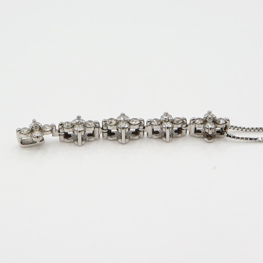 K18WGダイヤペンダントネックレス　D0.62ct　ネック長さ約44cm　重量4.20ｇ(石の重量含む)(中古)