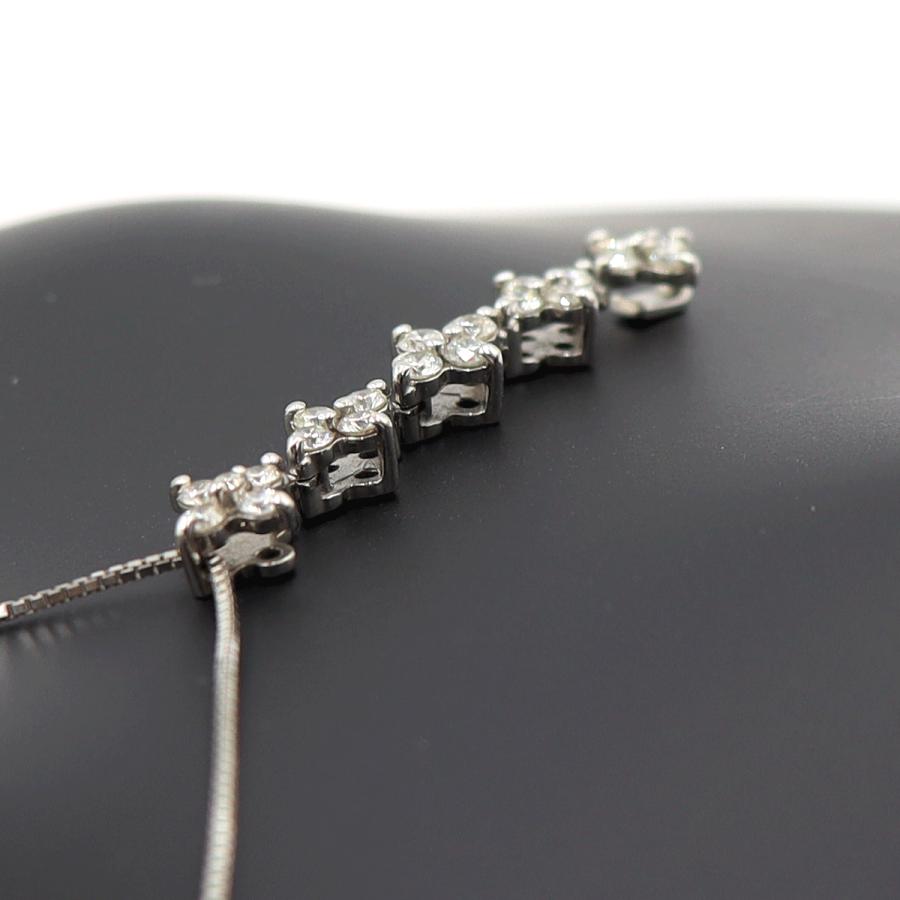 K18WGダイヤペンダントネックレス　D0.62ct　ネック長さ約44cm　重量4.20ｇ(石の重量含む)(中古)