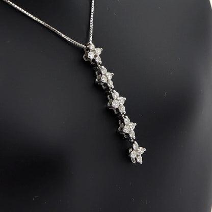 K18WGダイヤペンダントネックレス　D0.62ct　ネック長さ約44cm　重量4.20ｇ(石の重量含む)(中古)