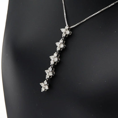 K18WGダイヤペンダントネックレス　D0.62ct　ネック長さ約44cm　重量4.20ｇ(石の重量含む)(中古)