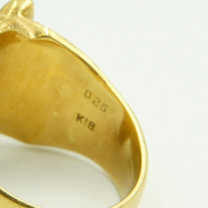 K18ダイヤモンドリング　「トラ・タイガー」リング18号　D0.25　重量20.73ｇ(石の重量込み）（中古）