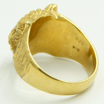 K18ダイヤモンドリング　「トラ・タイガー」リング18号　D0.25　重量20.73ｇ(石の重量込み）（中古）