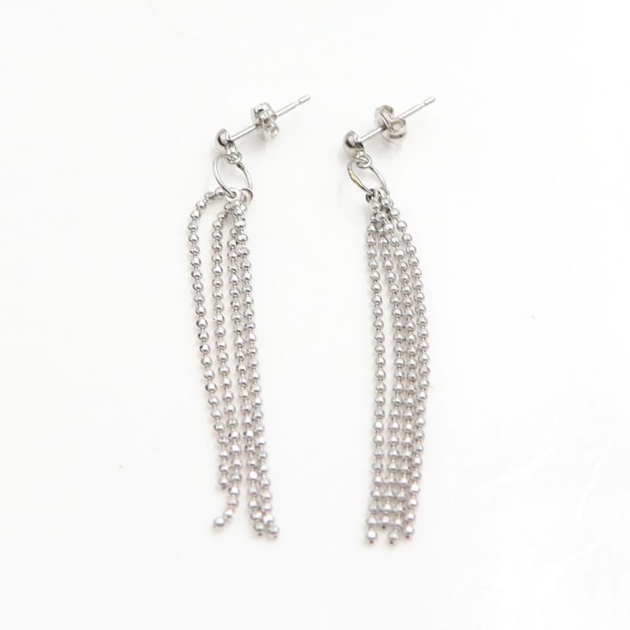 K18WGデザインピアス　重量2.40ｇ(両耳・総重量)（中古）