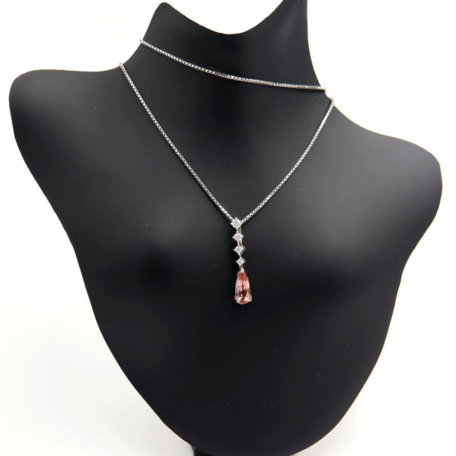 Pt900/Pt850トパーズネックレス　T0.90ct　D0.14ct　ネックレス長さ44cm　重量4.82ｇ(石の重量含む) 　レディース(中古)