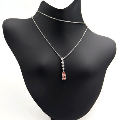 Pt900/Pt850トパーズネックレス　T0.90ct　D0.14ct　ネックレス長さ44cm　重量4.82ｇ(石の重量含む) 　レディース(中古)