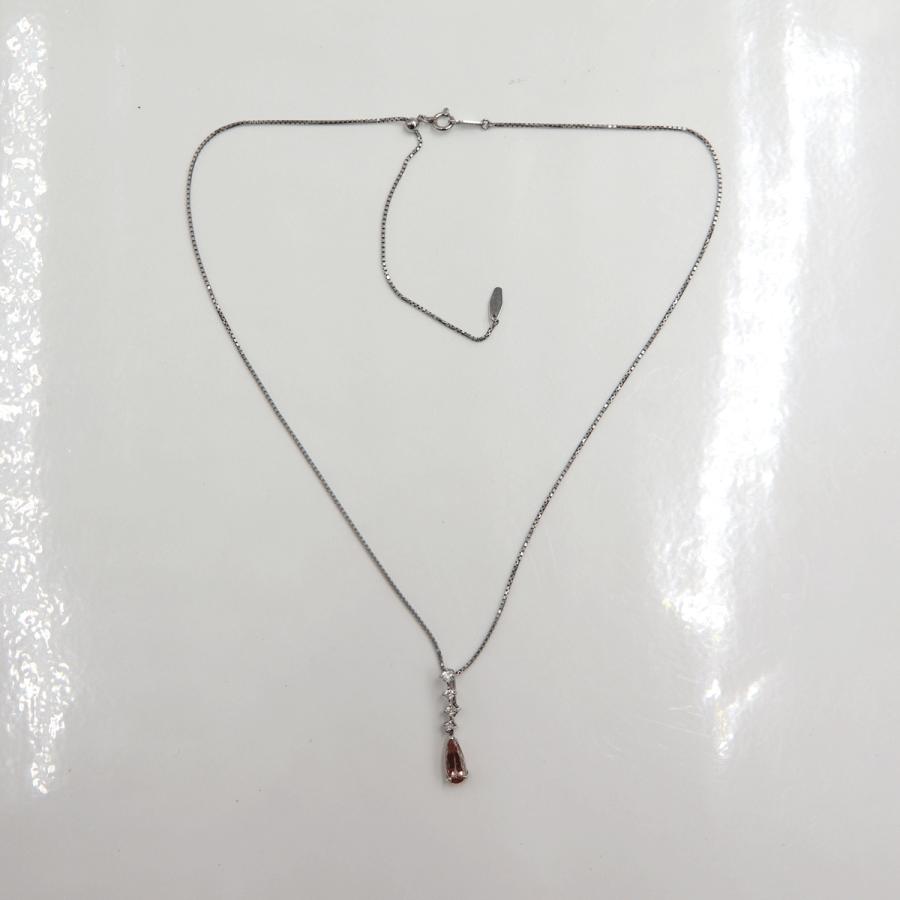 Pt900/Pt850トパーズネックレス　T0.90ct　D0.14ct　ネックレス長さ44cm　重量4.82ｇ(石の重量含む) 　レディース(中古)
