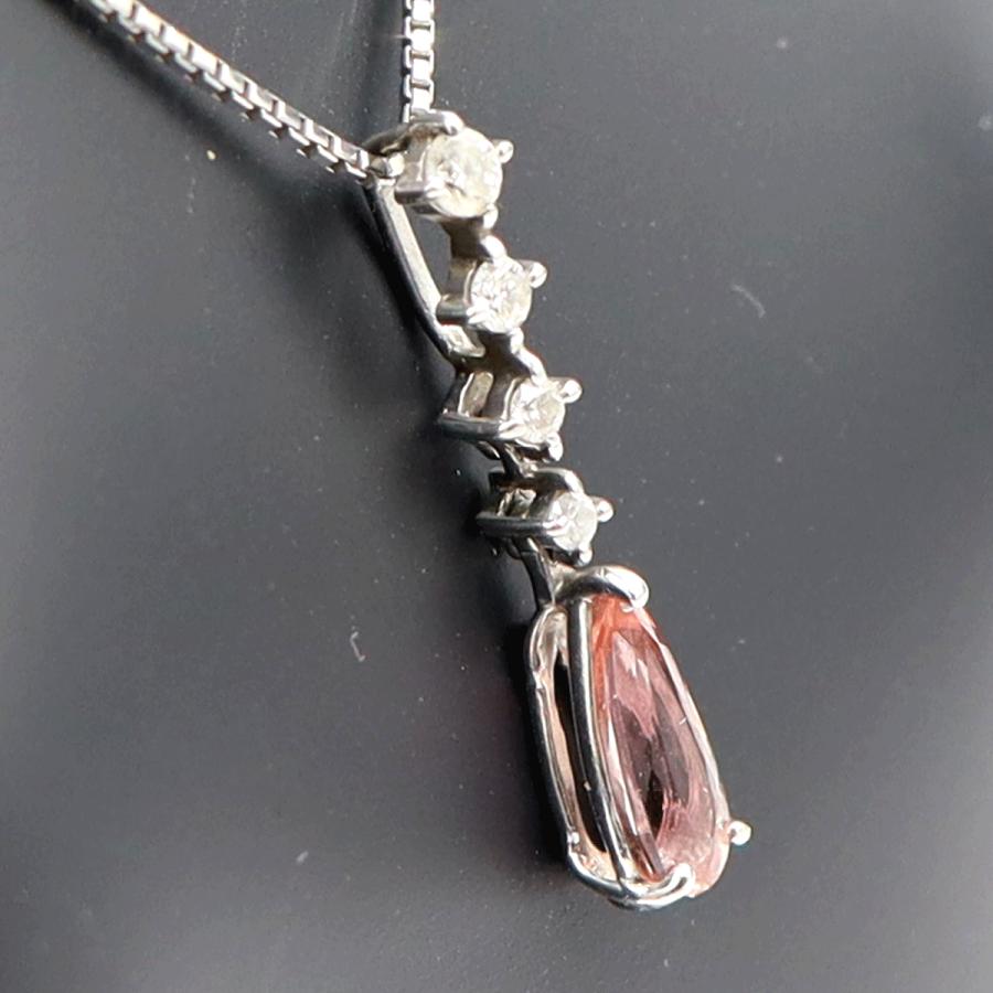 Pt900/Pt850トパーズネックレス　T0.90ct　D0.14ct　ネックレス長さ44cm　重量4.82ｇ(石の重量含む) 　レディース(中古)