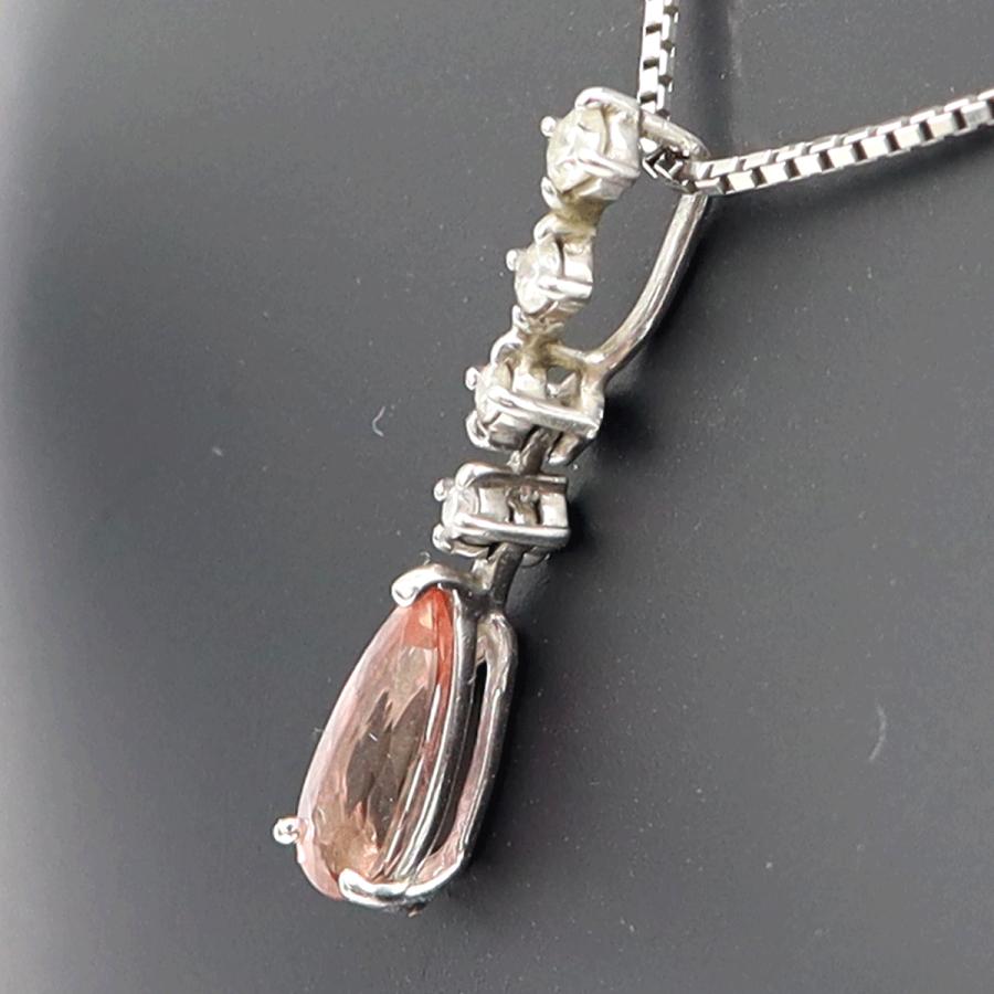 Pt900/Pt850トパーズネックレス　T0.90ct　D0.14ct　ネックレス長さ44cm　重量4.82ｇ(石の重量含む) 　レディース(中古)