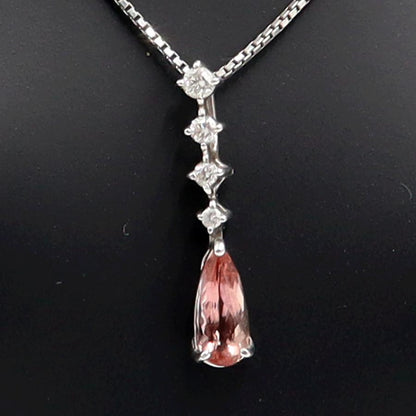 Pt900/Pt850トパーズネックレス　T0.90ct　D0.14ct　ネックレス長さ44cm　重量4.82ｇ(石の重量含む) 　レディース(中古)