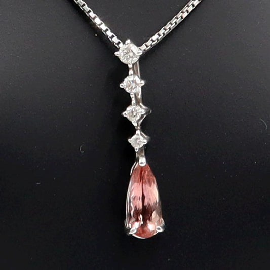 Pt900/Pt850トパーズネックレス　T0.90ct　D0.14ct　ネックレス長さ44cm　重量4.82ｇ(石の重量含む) 　レディース(中古)