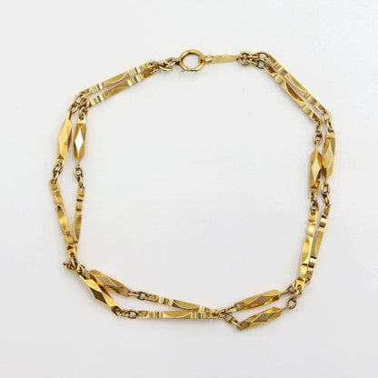 K18デザインブレスレット　長さ19.0cm　重量9.40ｇ（中古）