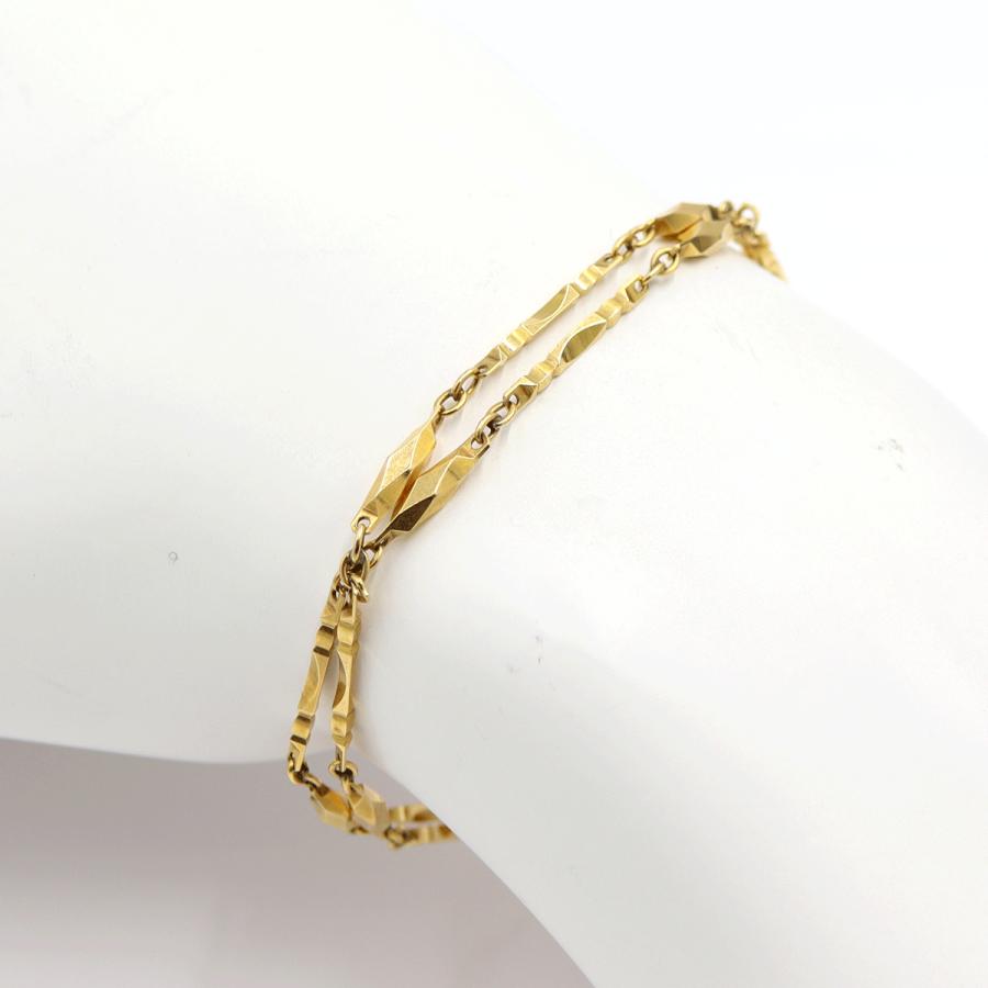 K18デザインブレスレット　長さ19.0cm　重量9.40ｇ（中古）