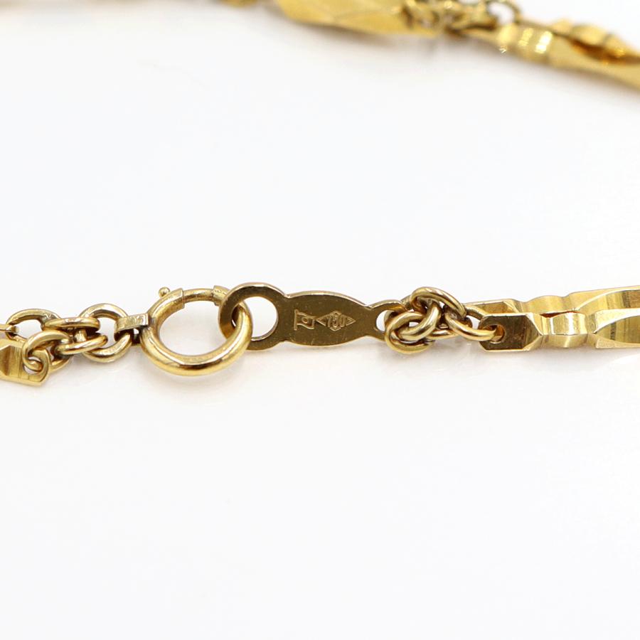 K18デザインブレスレット　長さ19.0cm　重量9.40ｇ（中古）