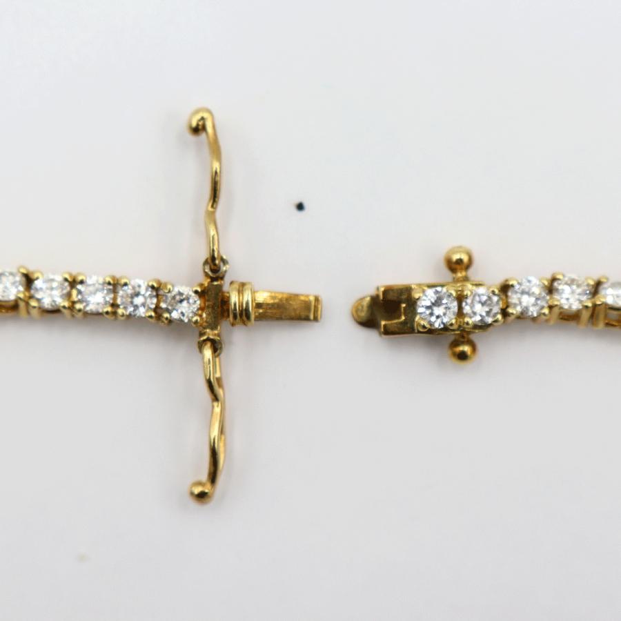 K18ダイヤモンドブレスレット　D3.00ct　長さ17.0cm　重量8.39ｇ(石の重量含む)（中古）