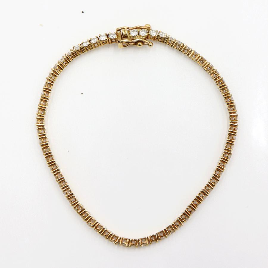 K18ダイヤモンドブレスレット　D3.00ct　長さ17.0cm　重量8.39ｇ(石の重量含む)（中古）