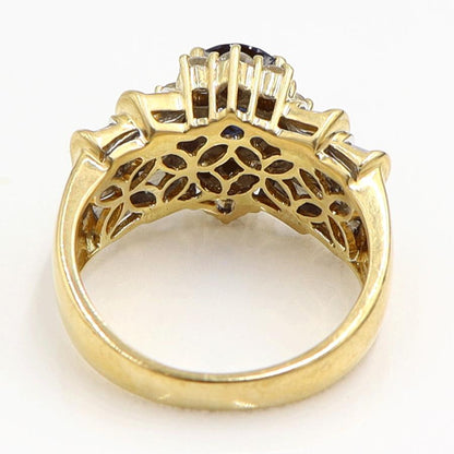 K18サファイアダイヤモンドリング　S1.10ct　D0.99ct　リングサイズ13号　重量8.33ｇ(石の重量含む)　レディース（中古）