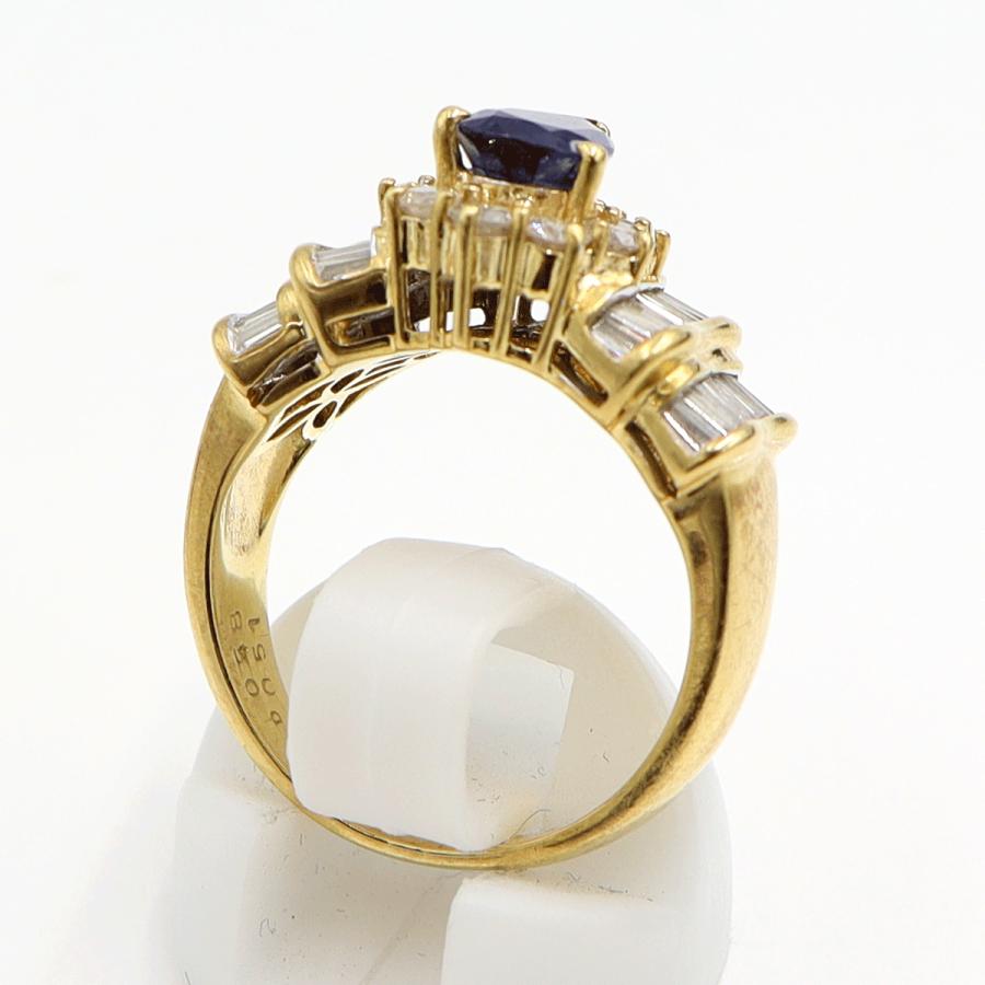 K18サファイアダイヤモンドリング　S1.10ct　D0.99ct　リングサイズ13号　重量8.33ｇ(石の重量含む)　レディース（中古）